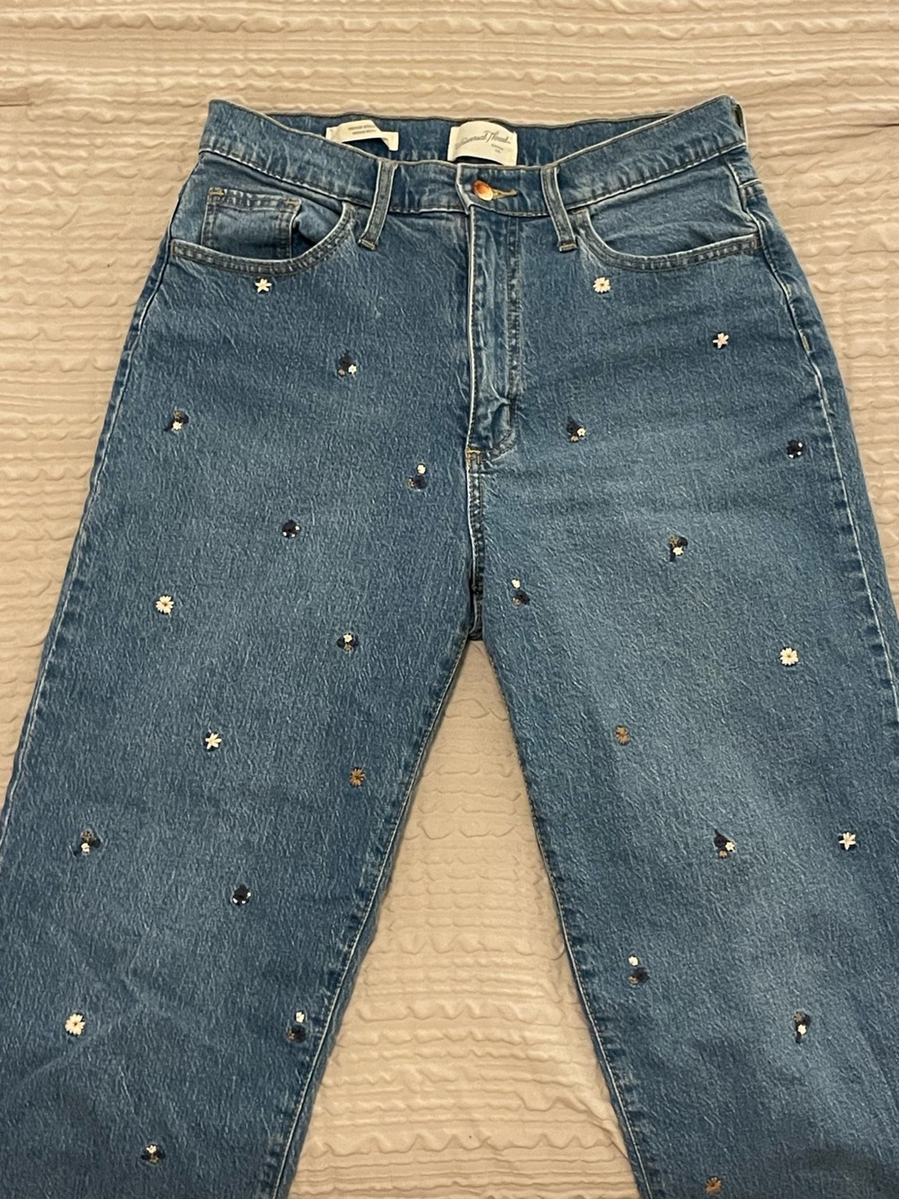 Embroidered Flower Straight-Leg Jeans - Universal Thread